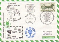 50. Ballonpost Vöcklabruck 26.10.1973 Trabrennen Brief + FDC